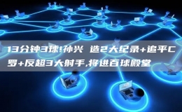 13分鐘3球!孫興慜造2大紀錄+追平C羅+反超3大射手,將進