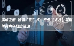 濱城之戀 佳偶“甜”成--產(chǎn)業(yè)（人才）聯(lián)盟單身青年聯(lián)誼活動