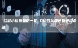 ?歐冠小組賽最后一輪 D組四隊都還有晉級希望
