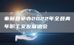 奉新縣舉辦2022年全縣青年職工交友聯(lián)誼會