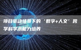 項目驅(qū)動場景下的‘?dāng)?shù)字+人文’跨學(xué)科學(xué)術(shù)能力培養(yǎng)
