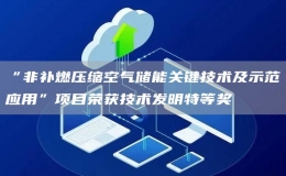 “非補(bǔ)燃?jí)嚎s空氣儲(chǔ)能關(guān)鍵技術(shù)及示范應(yīng)用”項(xiàng)目榮獲技術(shù)發(fā)明特等