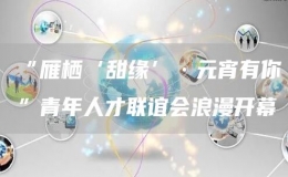 “雁棲‘甜緣’·元宵有你”青年人才聯(lián)誼會(huì)浪漫開(kāi)幕