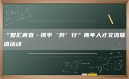 “智匯青春·攜手‘黔’行”青年人才交流聯(lián)誼活動