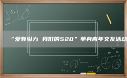 “愛有引力 我們的520”單身青年交友活動(dòng)