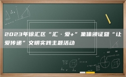 2023年徐匯區(qū)“匯·愛+”集體頒證暨“讓愛傳遞”文明實踐主題活動