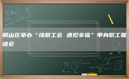 銅山區(qū)舉辦“緣聚工會 遇見幸?！眴紊砺毠ぢ?lián)誼會