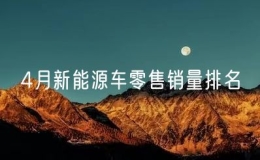 4月新能源車零售銷量排名