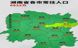 湖南各城人口排名（湖南省各市人口總數(shù)2023）